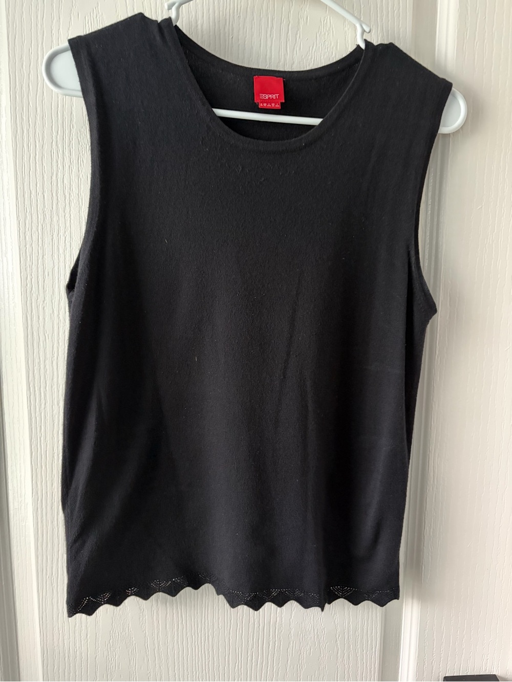 Esprit Black Scalloped Hem Knit Tank